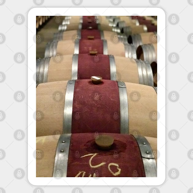 Barrels upon barrels of wine Sticker by sanityfound